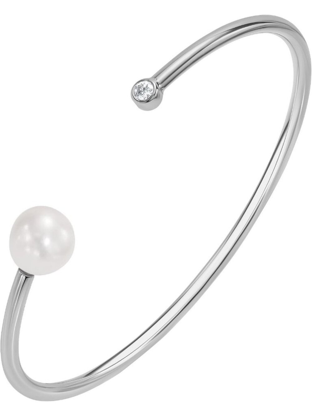 Elegant Pearl & Lab Gemstone Bracelet, 14K Gold Plated, 0.06-0.40 CTTW, Chic